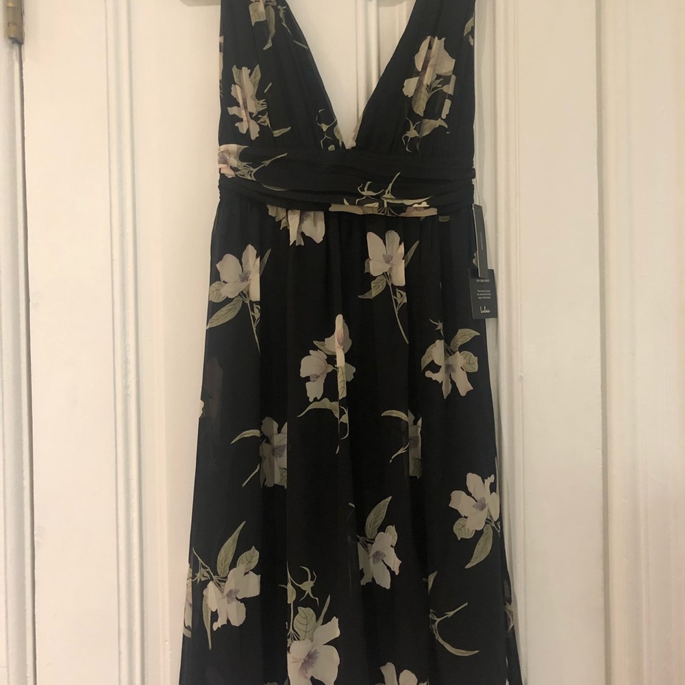Black Dress with Floral detail